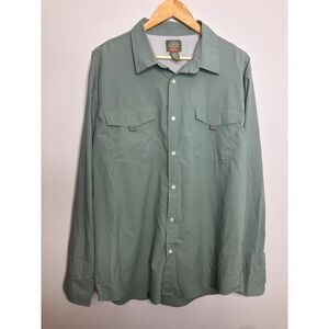 St John's Bay Fishing Shirt Mens XL Jadestone Green NWT Angler UV Mesh Back